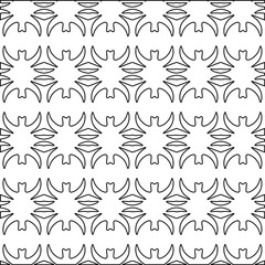  Geometric vector pattern with triangular elements. Seamless abstract ornament for wallpapers and backgrounds. Black and white colors. 