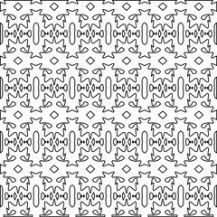  Geometric vector pattern with triangular elements. Seamless abstract ornament for wallpapers and backgrounds. Black and white colors. 