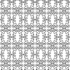 Geometric vector pattern with triangular elements. Seamless abstract ornament for wallpapers and backgrounds. Black and white colors. 