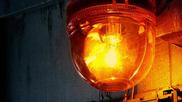 Industrial Flashing Light Closeup Looped Shot