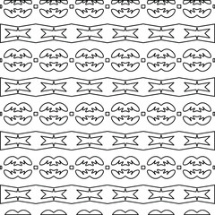 Obraz premium Geometric vector pattern with triangular elements. Seamless abstract ornament for wallpapers and backgrounds. Black and white colors. 