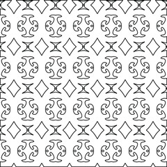  Geometric vector pattern with triangular elements. Seamless abstract ornament for wallpapers and backgrounds. Black and white colors. 