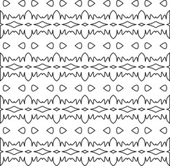 Fototapeta premium Geometric vector pattern with triangular elements. Seamless abstract ornament for wallpapers and backgrounds. Black and white colors. 