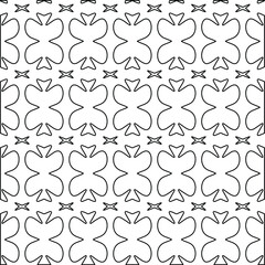  Geometric vector pattern with triangular elements. Seamless abstract ornament for wallpapers and backgrounds. Black and white colors. 
