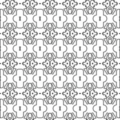  Geometric vector pattern with triangular elements. Seamless abstract ornament for wallpapers and backgrounds. Black and white colors. 