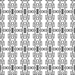  Geometric vector pattern with triangular elements. Seamless abstract ornament for wallpapers and backgrounds. Black and white colors. 