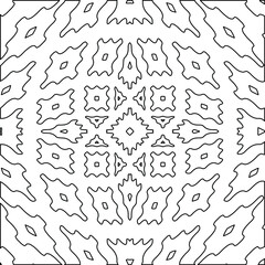  Geometric vector mandala with triangular elements. abstract ornament for wallpapers and backgrounds. Black and white colors. 
