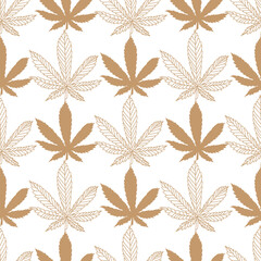 Seamless Pattern golden cannabis