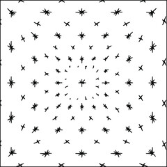  Geometric vector mandala with triangular elements. abstract ornament for wallpapers and backgrounds. Black and white colors. 