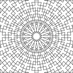 Geometric vector mandala with triangular elements. abstract ornament for wallpapers and backgrounds. Black and white colors. 