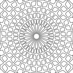  Geometric vector mandala with triangular elements. abstract ornament for wallpapers and backgrounds. Black and white colors. 