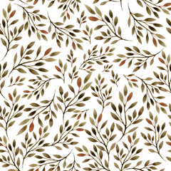 digital paper green leaves background seamless floral pattern simple doodle cute print for for textiles, wallpaper, wedding pictures and invitations hand painted watercolor illustration