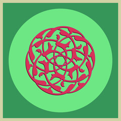 Ottoman motif consisting of rumi tulip designs. It can be used as wall decoration, ceramic plate motif, picture frame, symbol, icon or gift card.