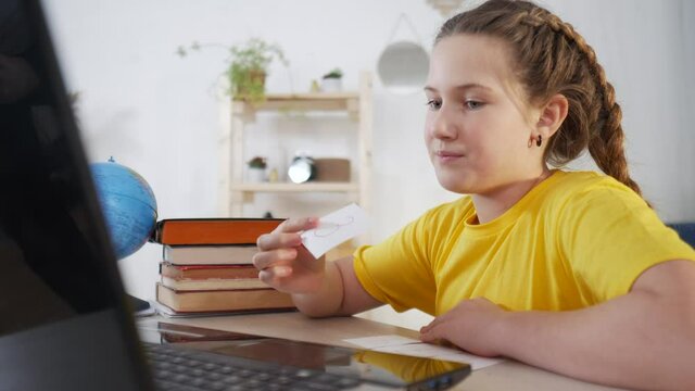 coronavirus school. child at home in a lesson. learning education coronavirus pandemic virtual concept. kid learn online learning school. online learning at study home. distance education