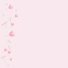 vector greeting card with flowers. a flat image of a wedding card with a variety of colors. background with flowers and leaves