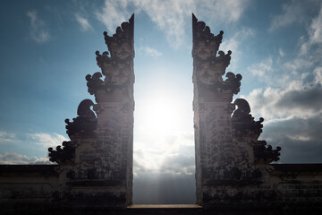 Pura Lempuyang Temple aka Gates of Heaven at sunrise in Bali, Indonesia.