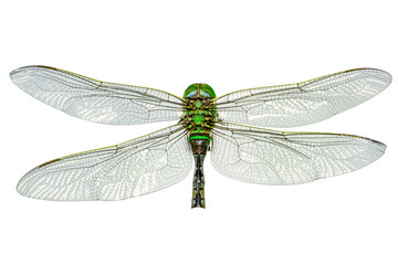 Extreme macro  shots, dragonfly wings detail. isolated on a white background.