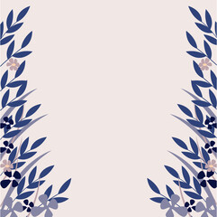 vector greeting card with flowers. a flat image of a wedding card with a variety of colors. background with flowers and leaves