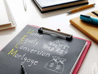 Home Equity Conversion Mortgage HECM is shown on the photo using the text