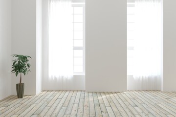 Fototapeta premium White empty room. Scandinavian interior design. 3D illustration