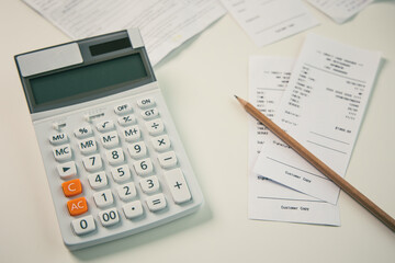 Calculator Bill of income expenditure finance.