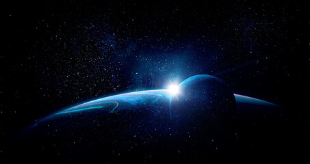 Image of outer space. . Mixed media