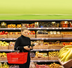 Woman buying fruits at the market