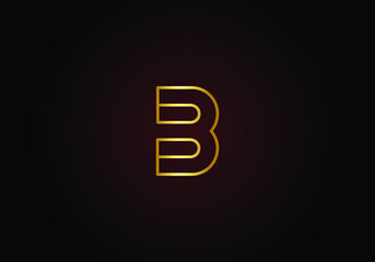 Initial Gold letters bb linked monogram logo vector. Business logo monogram with two overlap letters inside circle isolated on black background