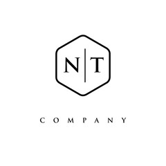 initial NT logo design vector