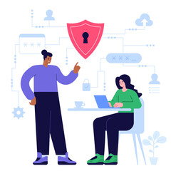 Privacy policy concept. Guard shield, with keyhole