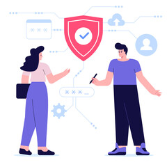 Privacy policy concept. Account access, data protection, cloud storage