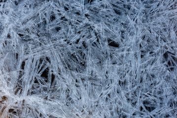 Abstract background of ice structure on the river