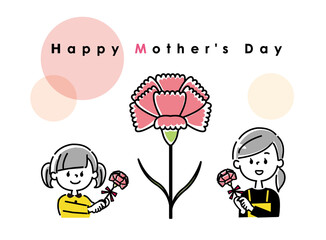 母の日イラスト	　Happy Mother's day greeting card template 