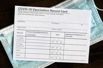 COVID-19 Vaccination Record Card, coronavirus certificate for travel