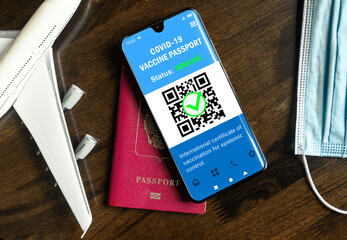 Digital health passport of COVID-19 vaccination in mobile phone for travel