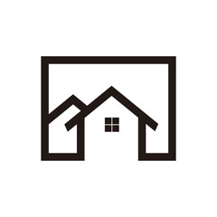 Real estate house logo design template vector illustration