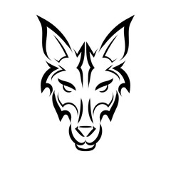Black and white line art of wolf head. Good use for symbol, mascot, icon, avatar, tattoo, T Shirt design, logo or any design you want.
