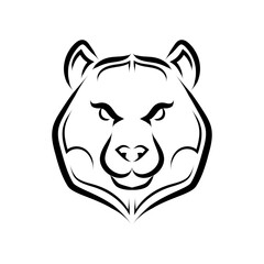 Black and white line art of bear head. Good use for symbol, mascot, icon, avatar, tattoo, T Shirt design, logo or any design you want.