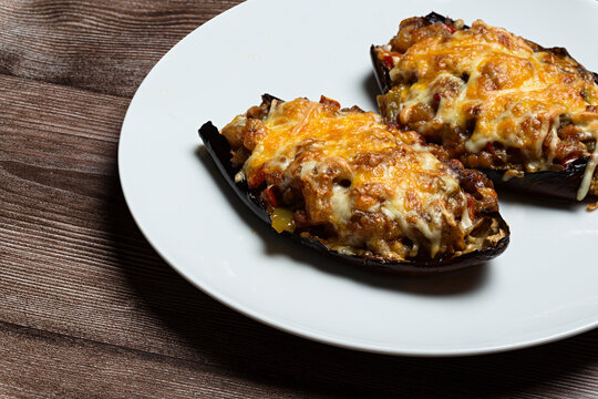 Berenjenas rellenas gratinadas.