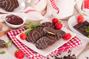 Soft cakes with strawberry.
