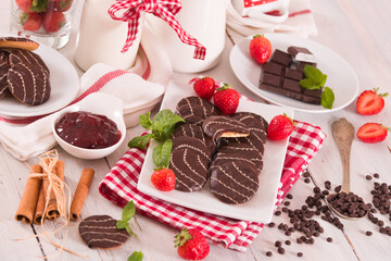 Soft cakes with strawberry.
