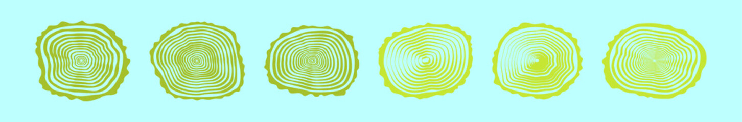 Fototapeta premium set of wood log cartoon icon design template with various models. vector illustration isolated on blue background