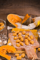 Raw pumpkin gnocchi. 