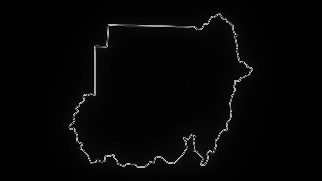 Map of Sudan, Sudan outline, Animated close up map of Sudan