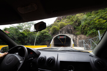 Going into Gualanday Tunnel in ibague Colombia
