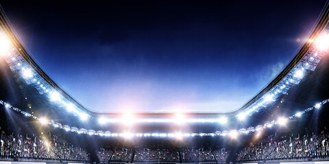 Full night football arena in lights