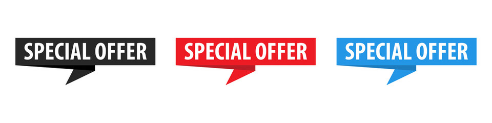 Special Offer - Origami Speech Bubble. Vector banner. Label set