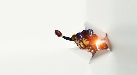 Paper breakthrough hole effect and american football