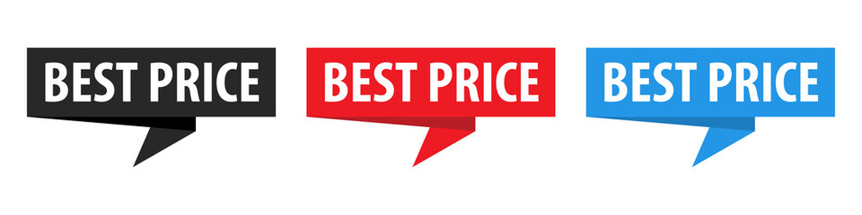 Best Price - Origami Speech Bubble. Vector banner. Label set