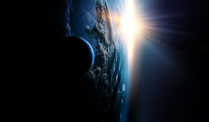 Abstract planets on space texture